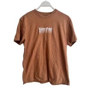 Teddy Fresh Brown Embroidered Melting Logo Men’s Tee Shirt Size: Small